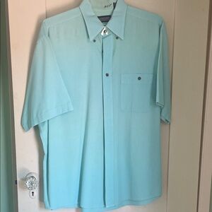 Lands' End Men's Aqua Button Down Shirt